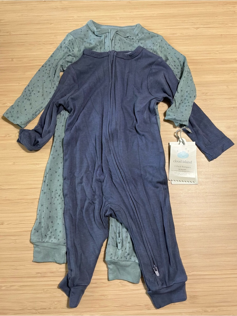 NWT Cloud Island 2-Pack Kids One-Piece Sleepers 6-9mo
